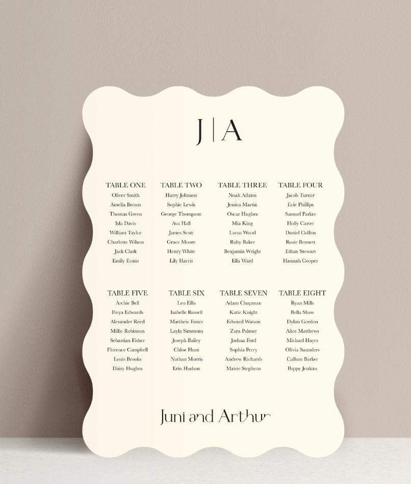 Juni Table Plan Sign