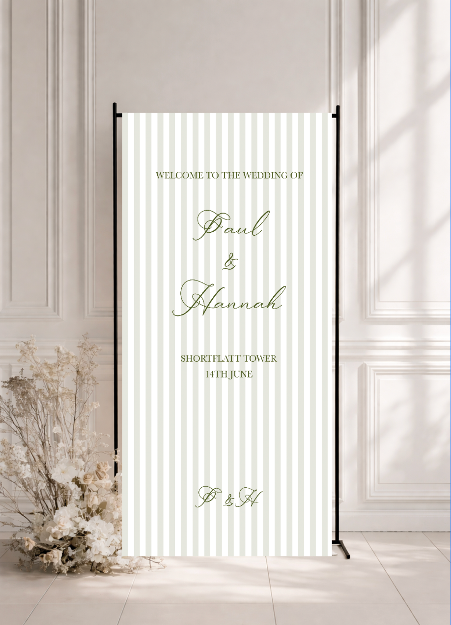 Welcome Fabric Sign ~ linen or satin