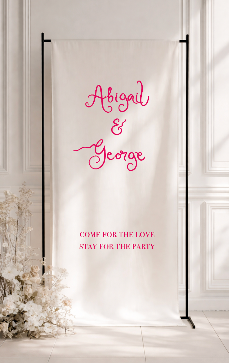 Welcome Fabric Sign ~ linen or satin