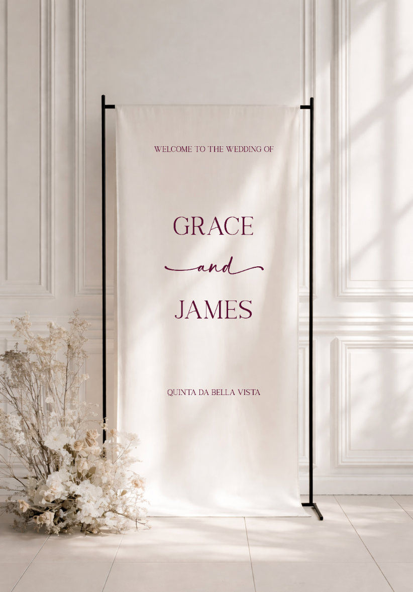 Welcome Fabric Sign ~ linen or satin