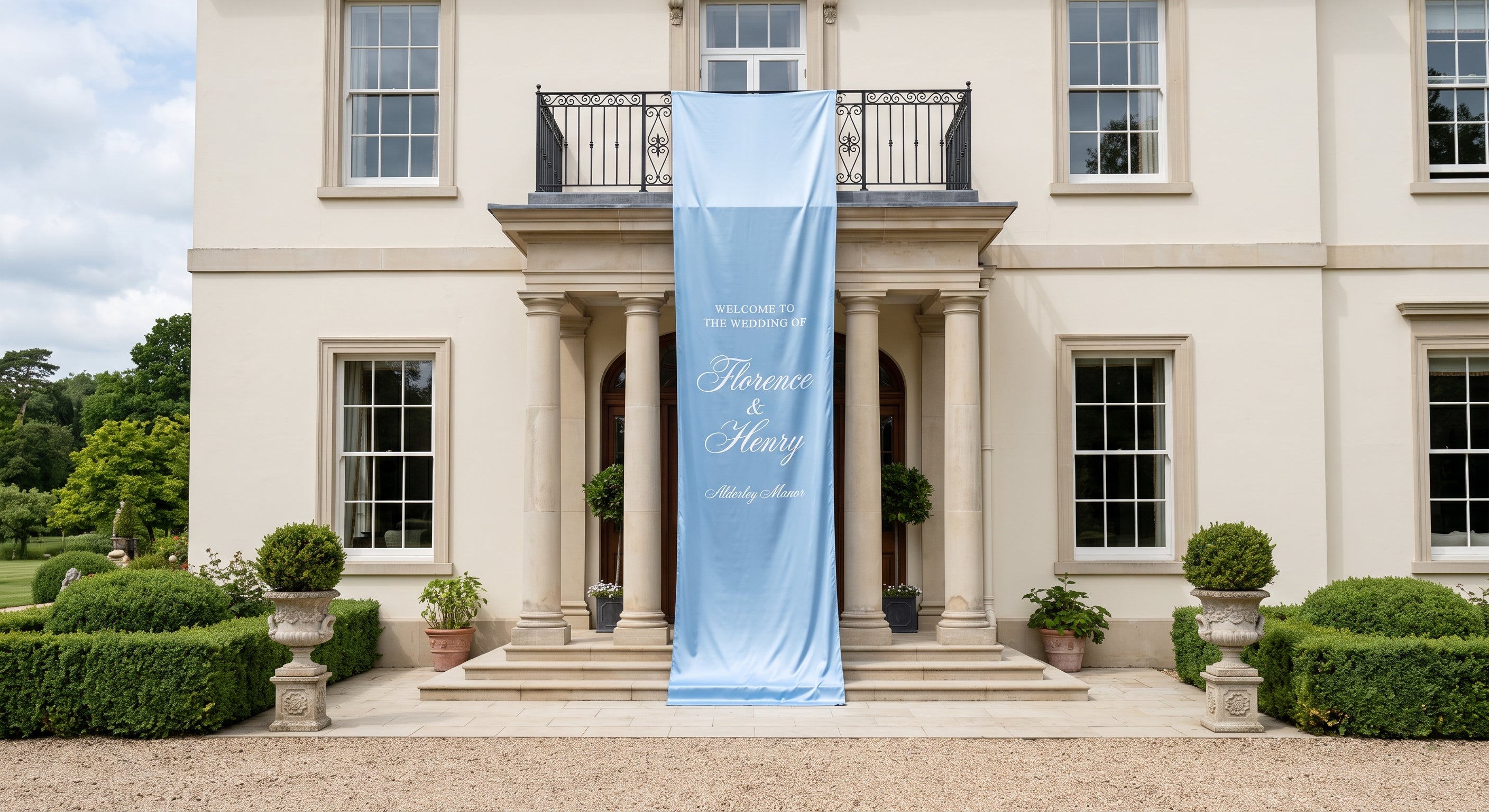Oversized Silk Wedding Welcome Sign