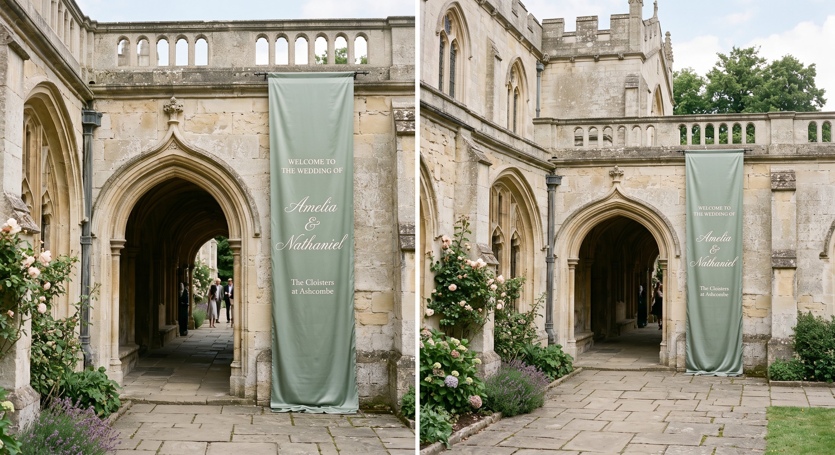 Oversized Silk Wedding Welcome Sign