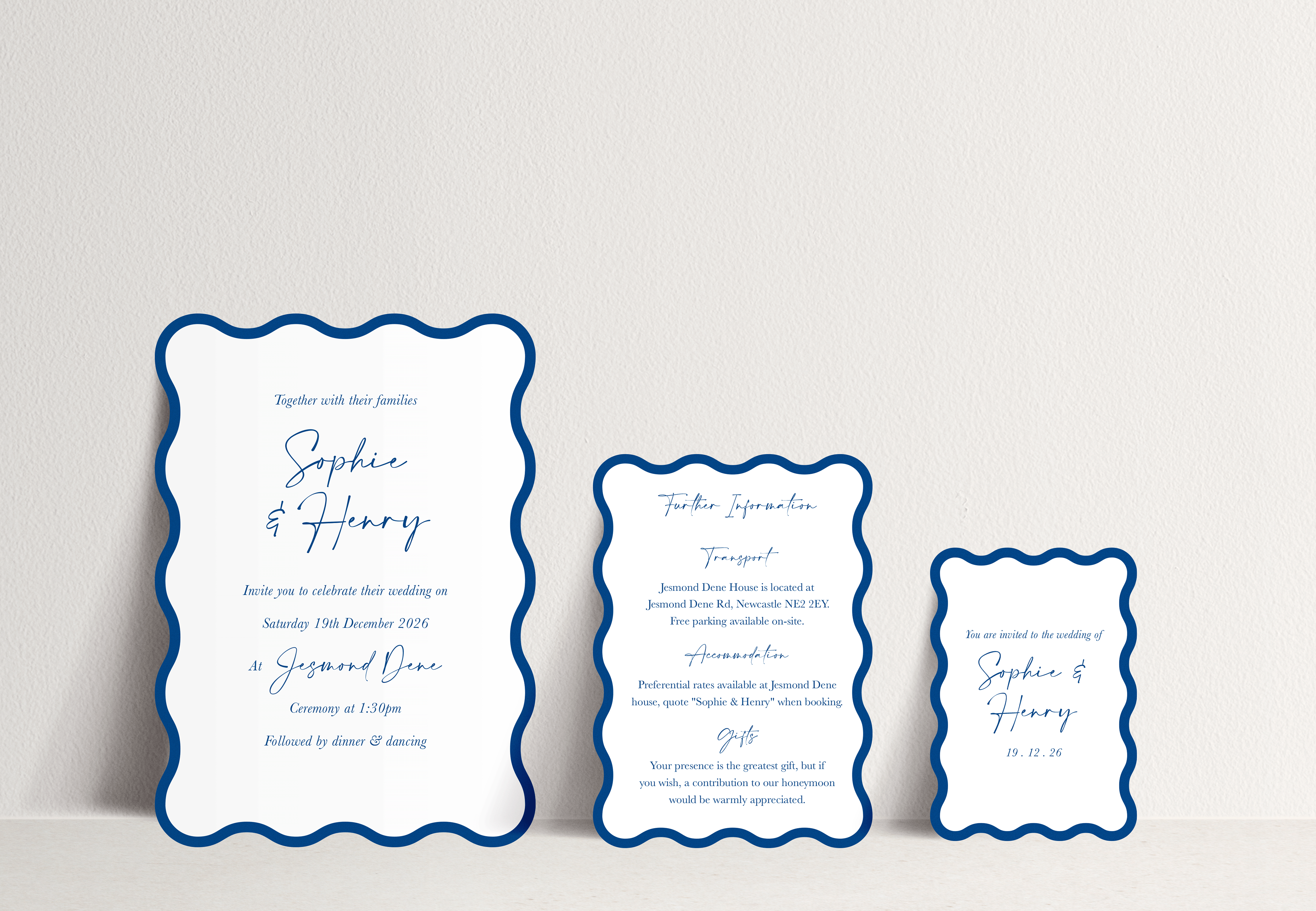Sophie Invitation 3 card stack