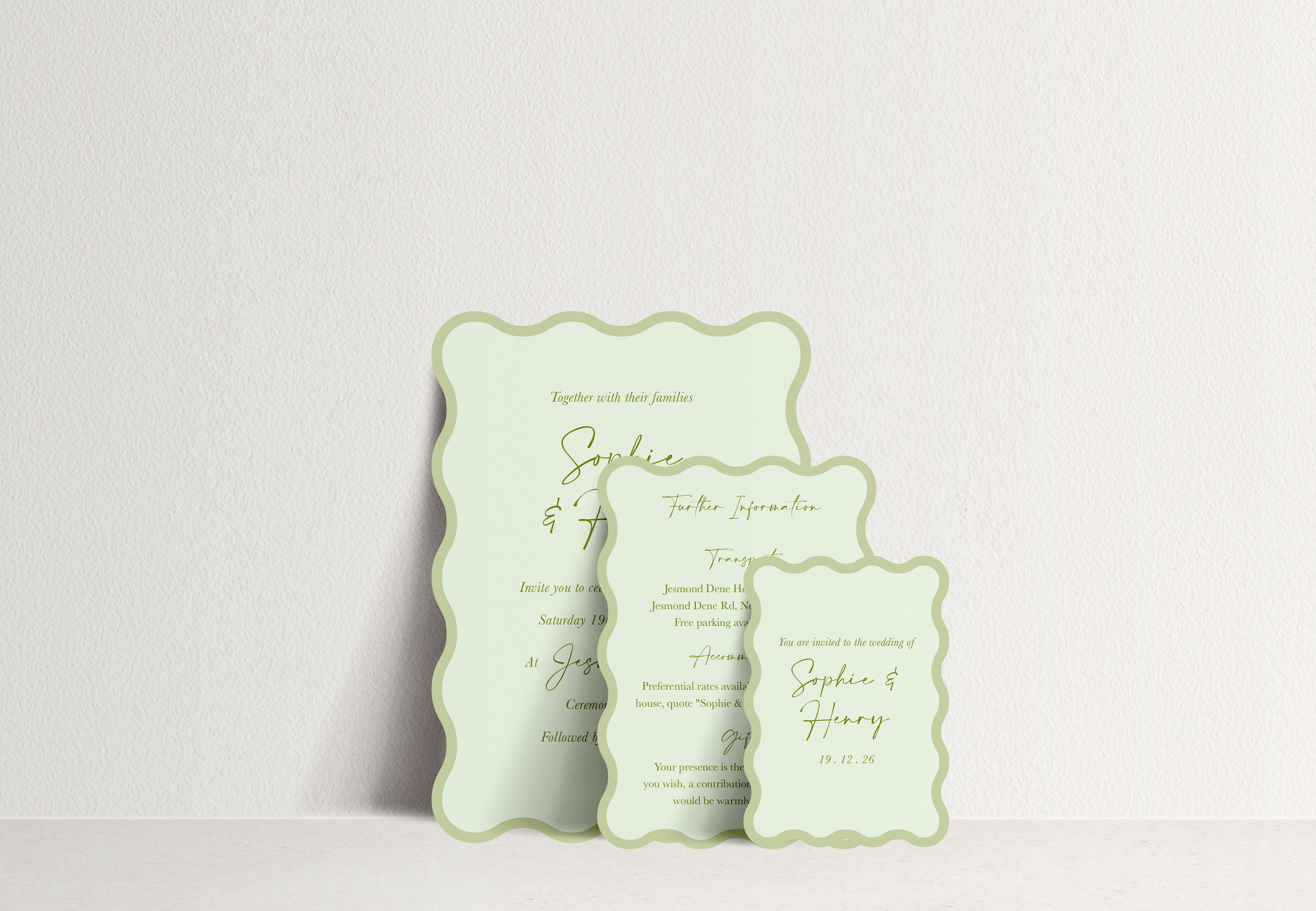 Sophie Invitation 3 card stack