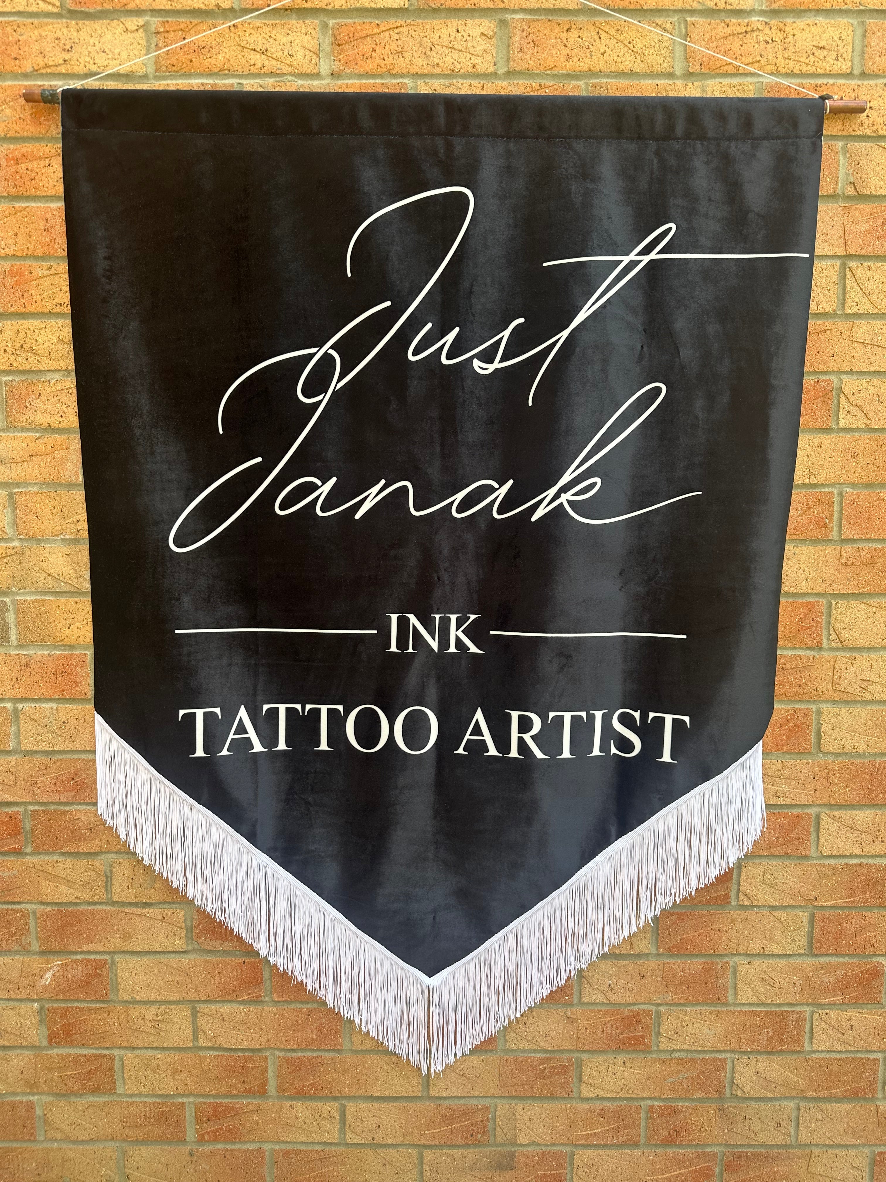 Velvet Tattoo Studio Banner. Tattoo Studio Banner. Tattoo Sign. Tattoo Artist Banner. Tattoo Shop Sign