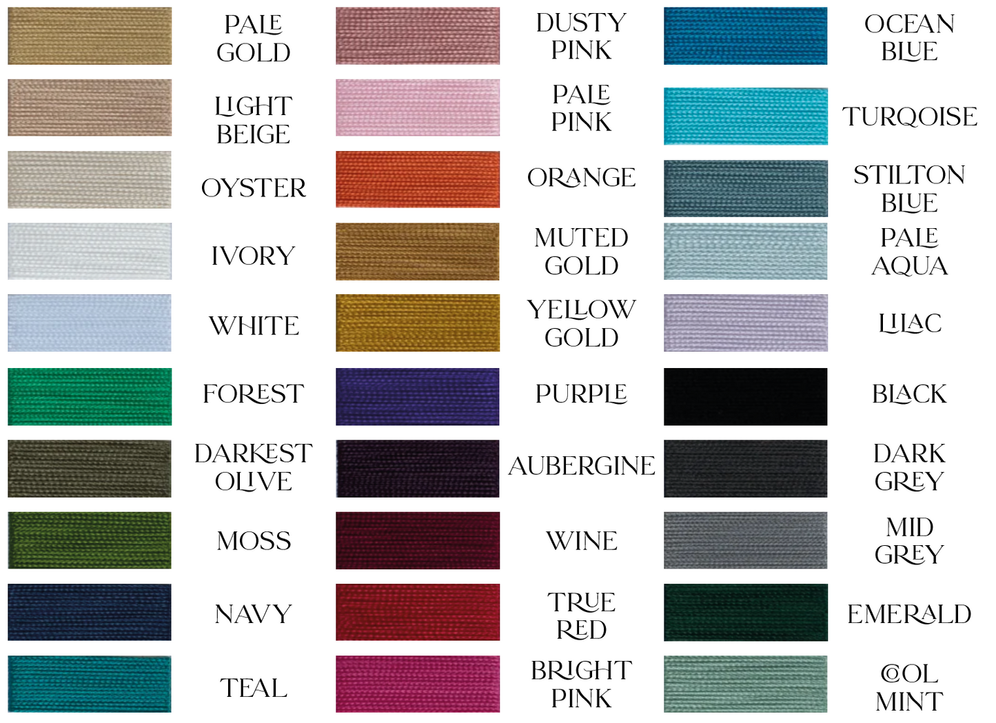 Tassel Colour Chart