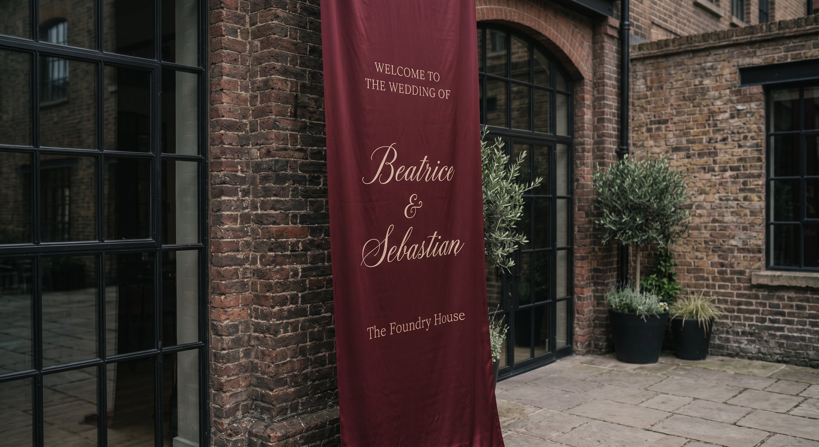 Oversized Silk Wedding Welcome Sign