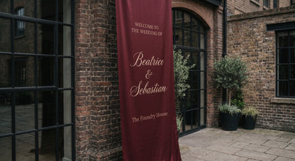 Oversized Silk Wedding Welcome Sign