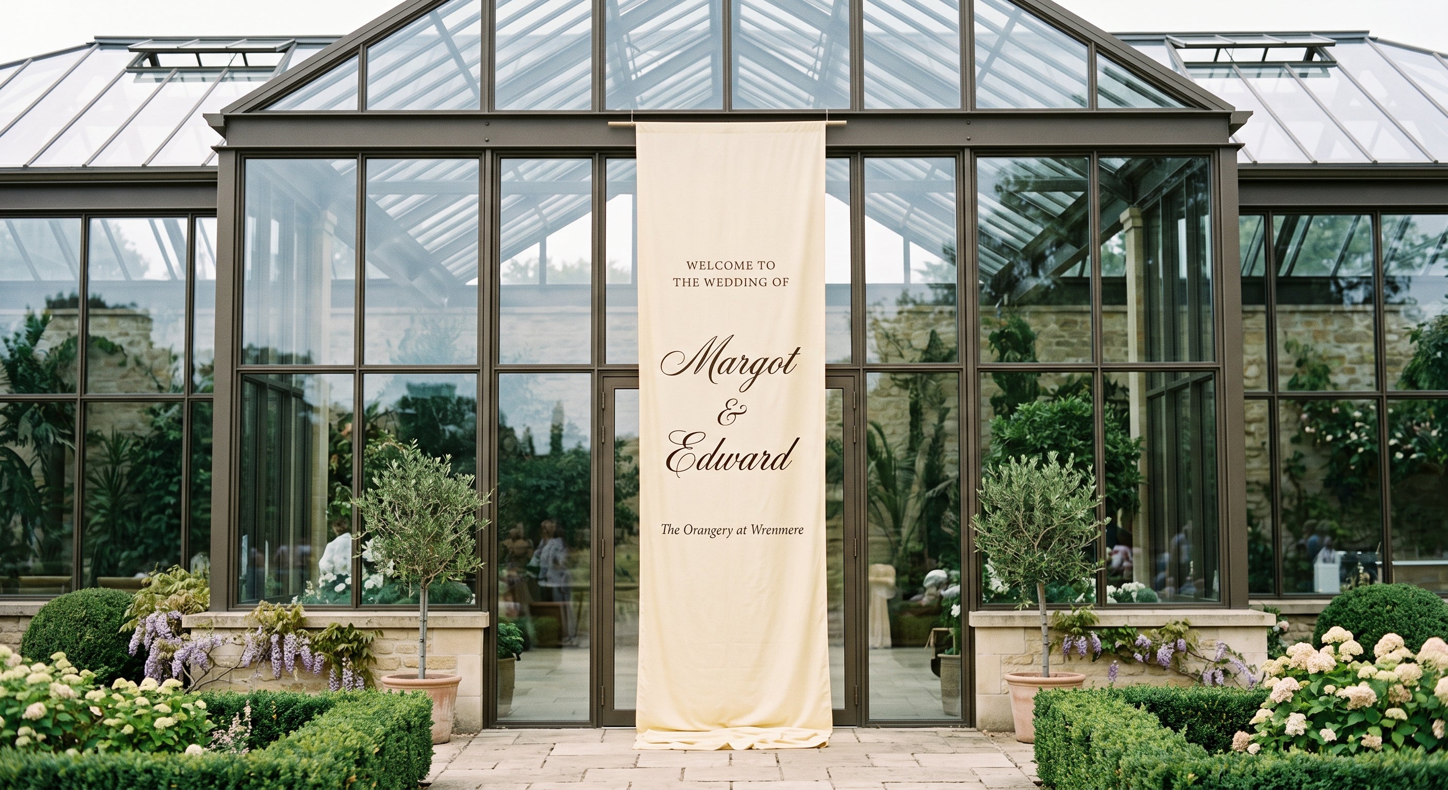 Oversized Silk Wedding Welcome Sign