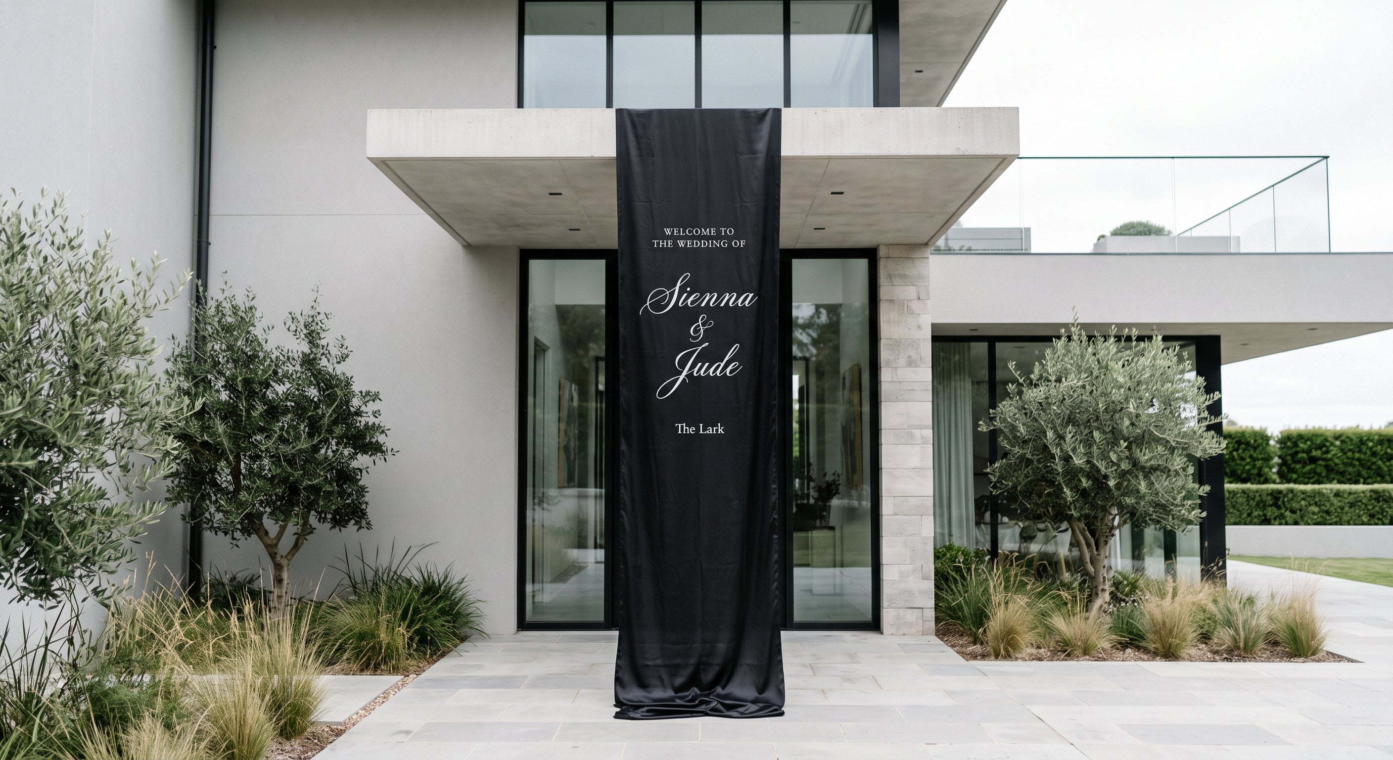 Oversized Silk Wedding Welcome Sign
