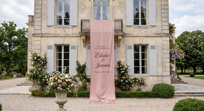 Oversized Silk Wedding Welcome Sign